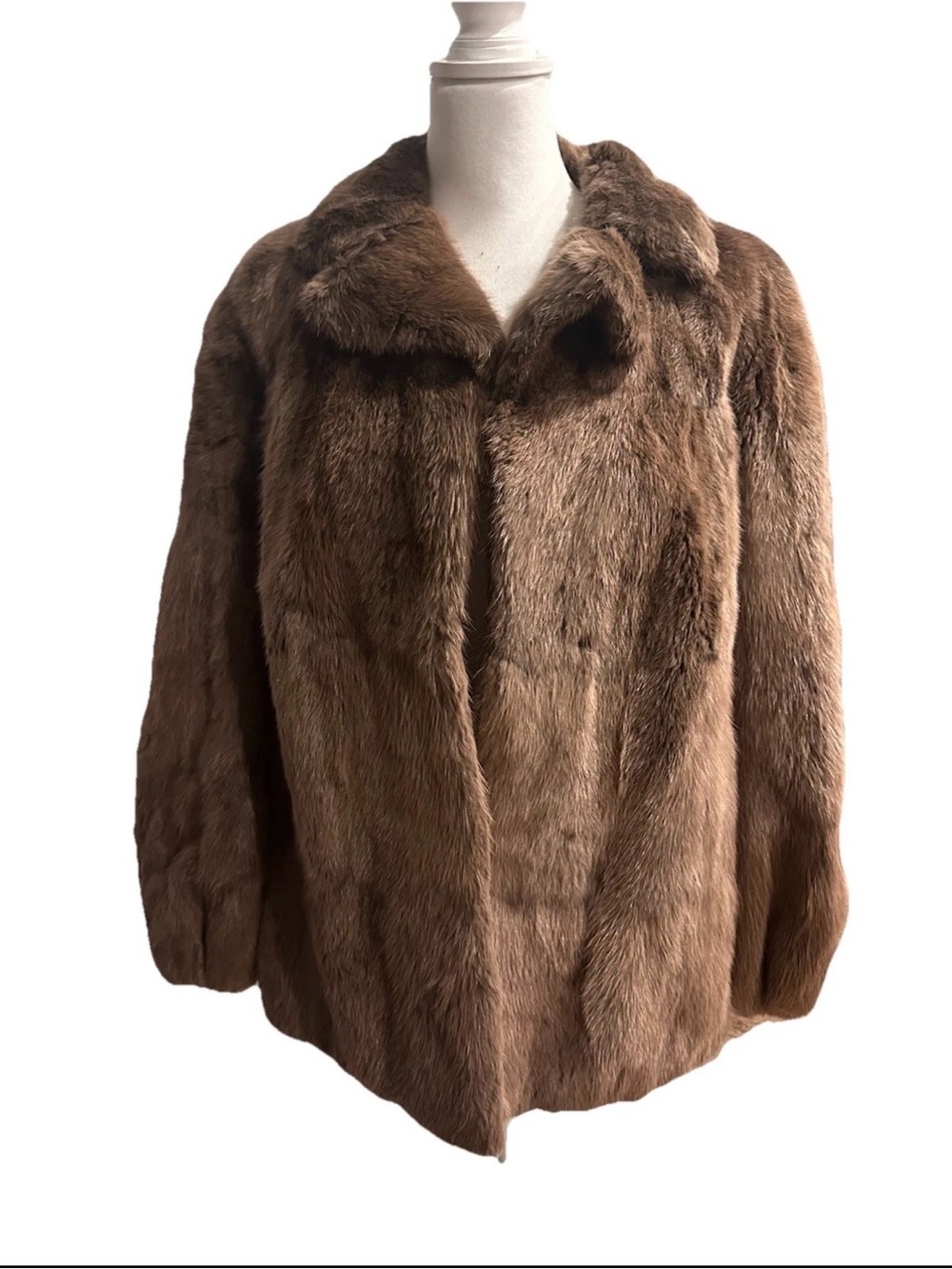 Vintage JOSKE’S Genuine Fur Coat Brown Mink Style Jacket Women’s Approx M/L 23”